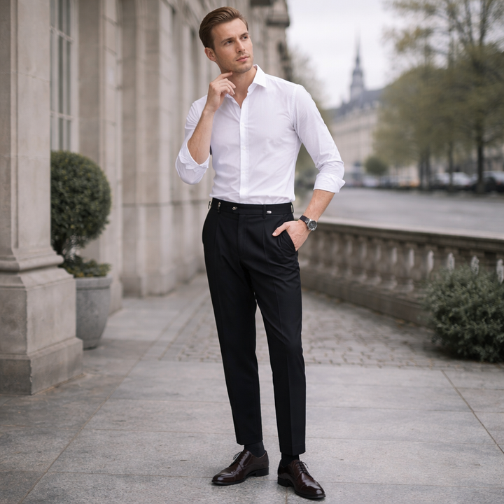 LAURENT MONACO | Herren Hochtaillierte Hosen