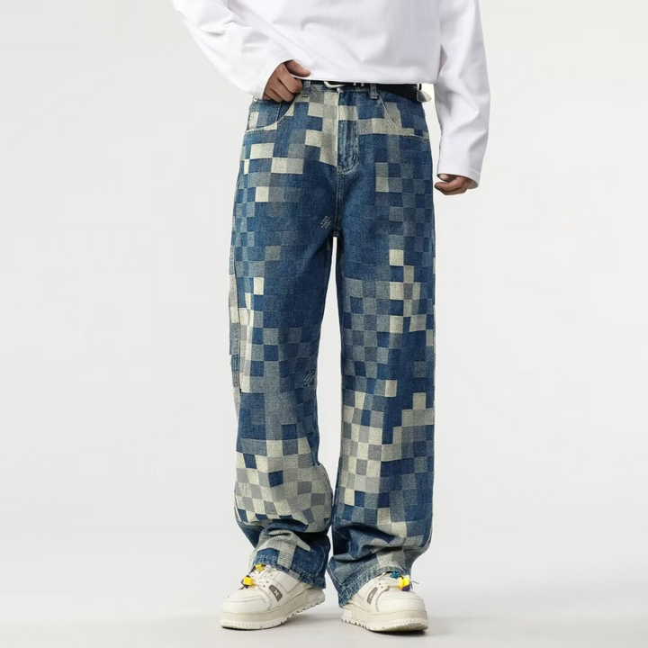 Herren Denim Jeans mit Pixel-Effekt