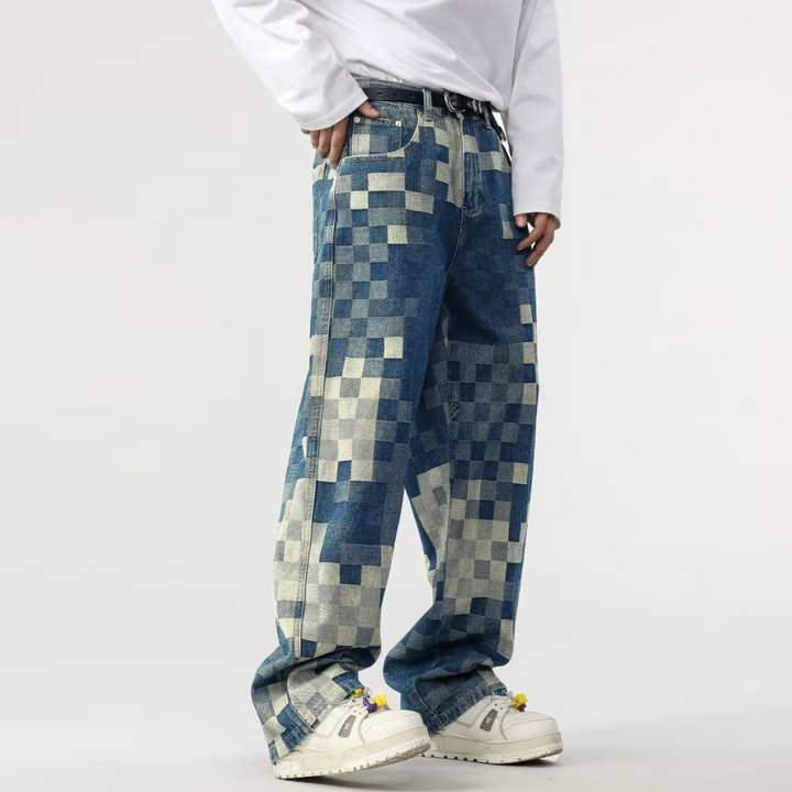 Herren Denim Jeans mit Pixel-Effekt