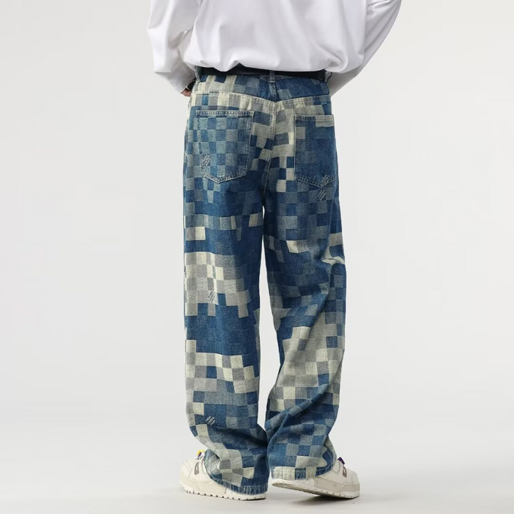 Herren Denim Jeans mit Pixel-Effekt