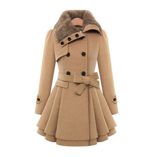 Lucie | Stilvoller Trenchcoat mit veganem Fell