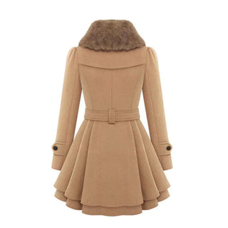 Lucie | Stilvoller Trenchcoat mit veganem Fell