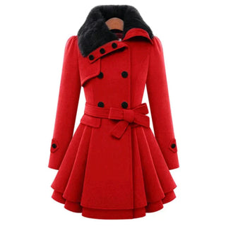 Lucie | Stilvoller Trenchcoat mit veganem Fell