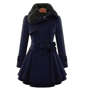 Lucie | Stilvoller Trenchcoat mit veganem Fell