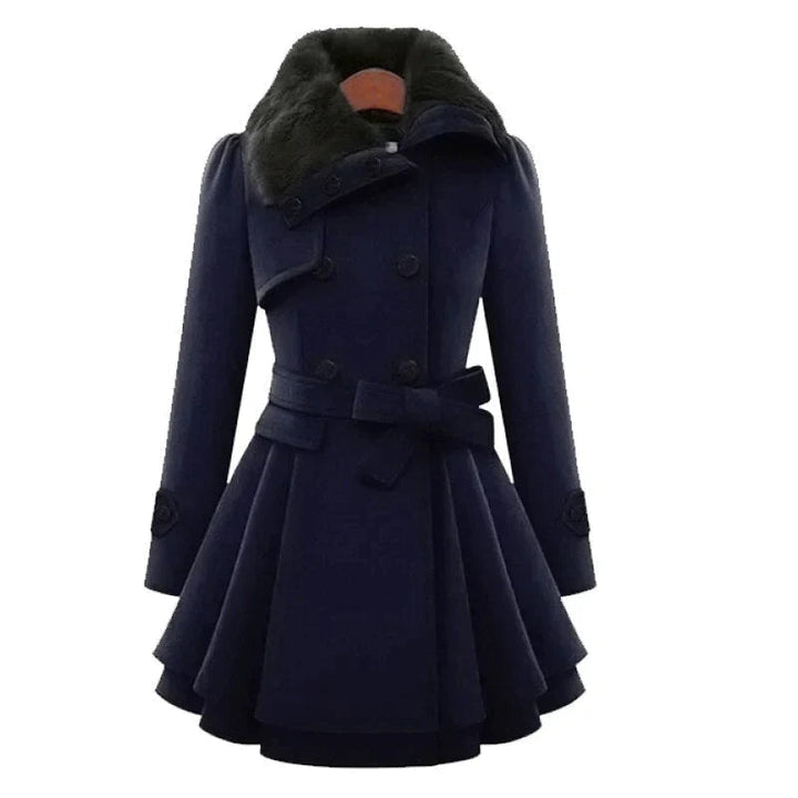 Lucie | Stilvoller Trenchcoat mit veganem Fell