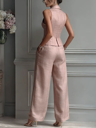 Aime™ | Zweiteiliges Set mit V-Ausschnitt und Knopfdetails