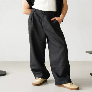 ÉTIENNE | Leinenhose mit weitem Bein