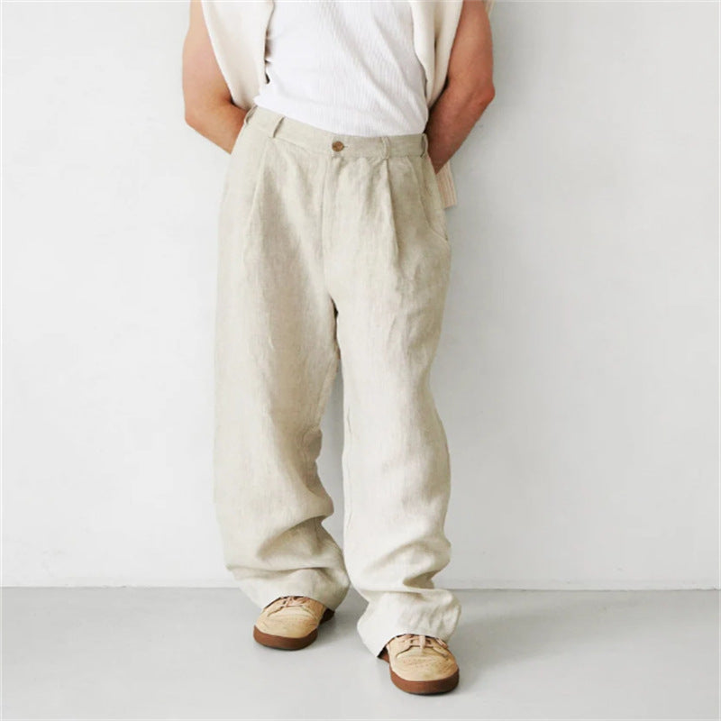 ÉTIENNE | Leinenhose mit weitem Bein