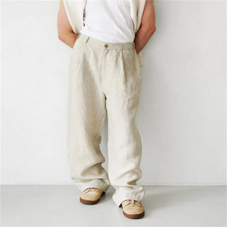 ÉTIENNE | Leinenhose mit weitem Bein