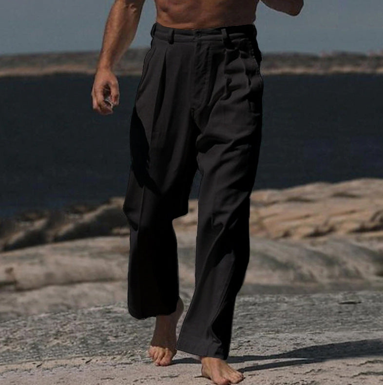 THÉO | Leinenhose mit weitem Bein