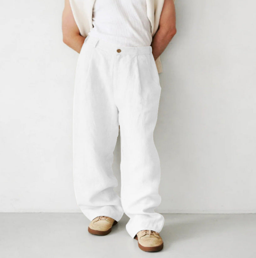 ÉTIENNE | Leinenhose mit weitem Bein