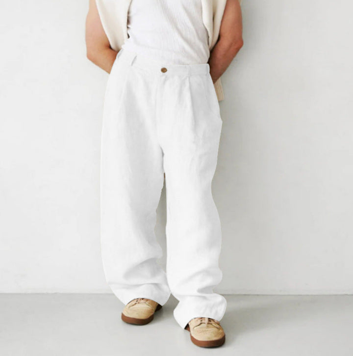 ÉTIENNE | Leinenhose mit weitem Bein