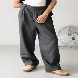 ÉTIENNE | Leinenhose mit weitem Bein