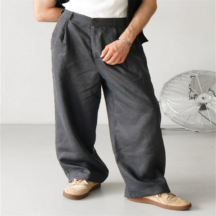 ÉTIENNE | Leinenhose mit weitem Bein