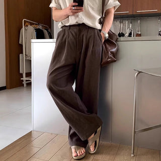 LOUIS | Leinenhose mit weitem Bein