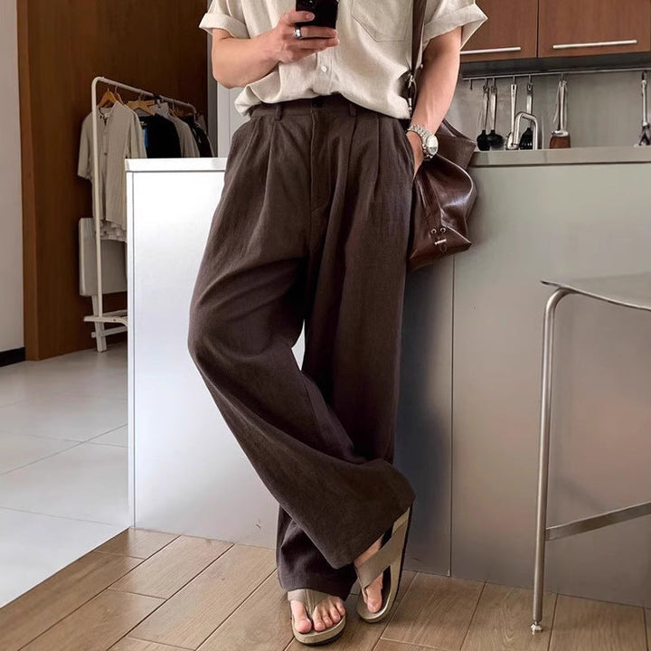 LOUIS | Leinenhose mit weitem Bein