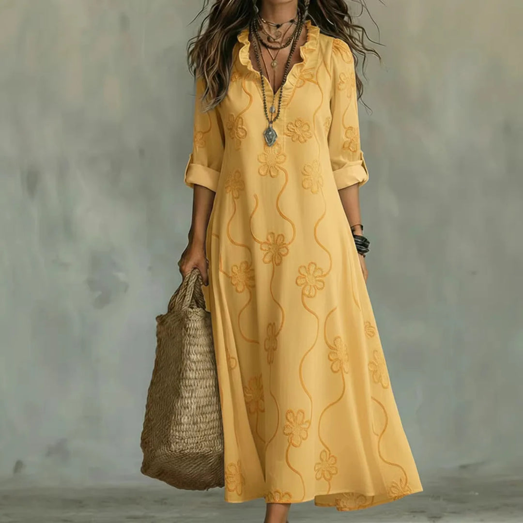 Sienna™ | Blumenmuster Sommerkleid mit Bauchkaschierung
