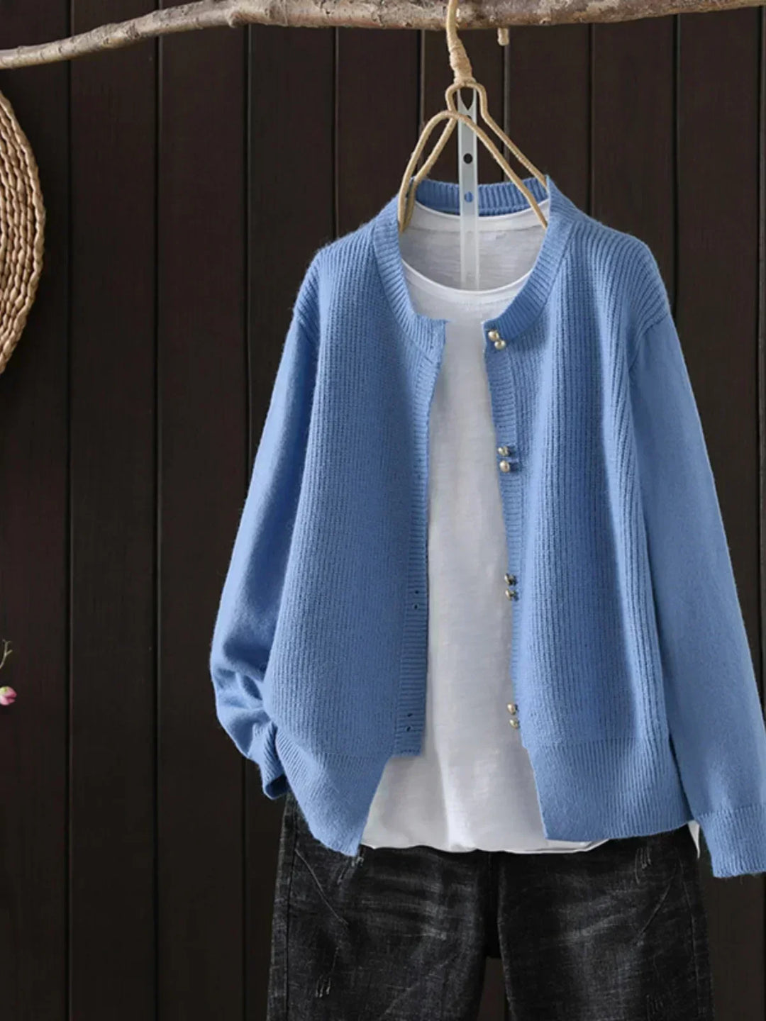 ONARA | Beaded Button Cardigan