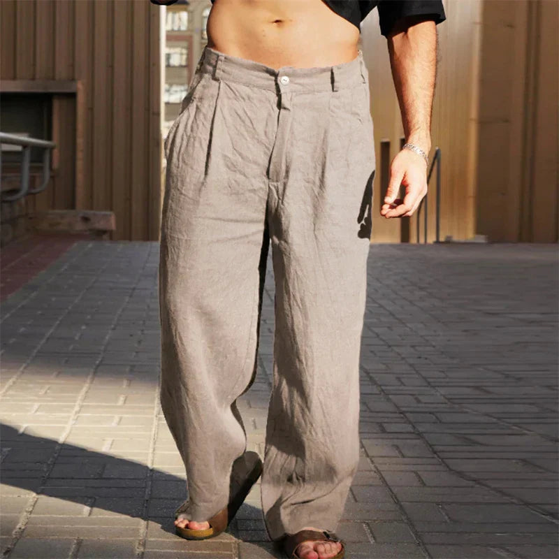 DARIO | Weite Leinenhose