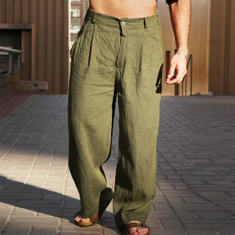 DARIO | Weite Leinenhose