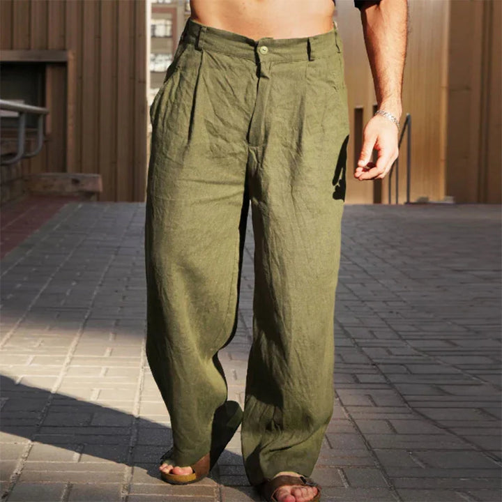 DARIO | Weite Leinenhose