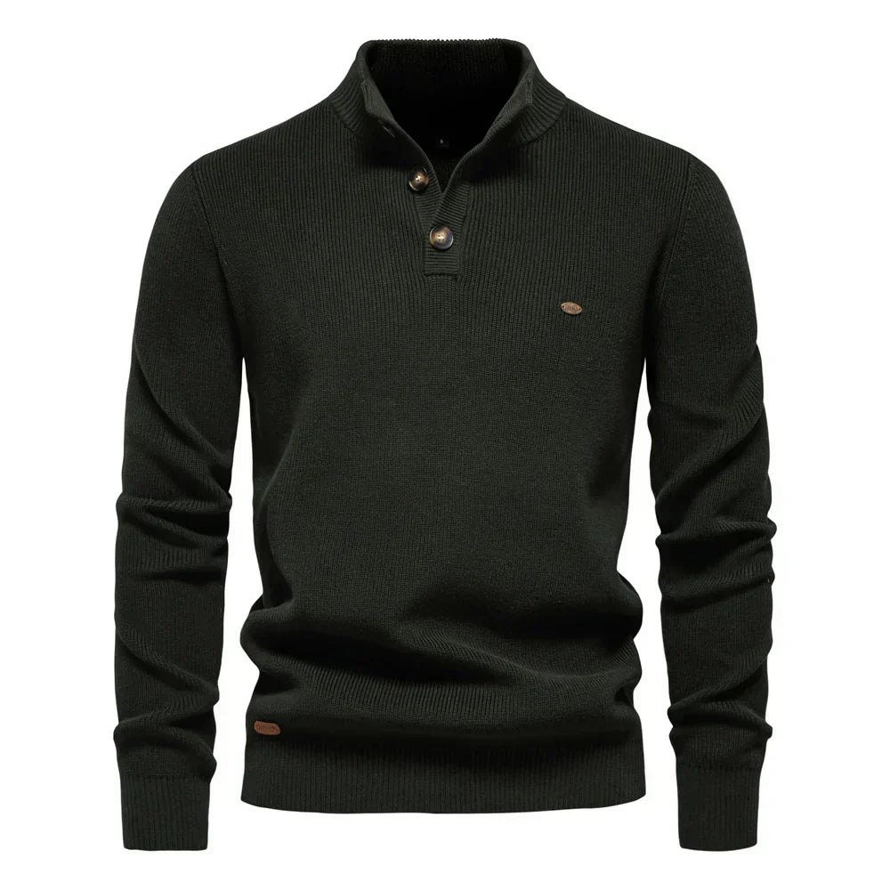Konrad | Eleganter Herrenpullover mit Knopfdetails
