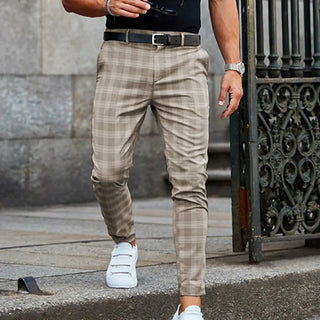 Herren Karomuster Freizeit-Hosen