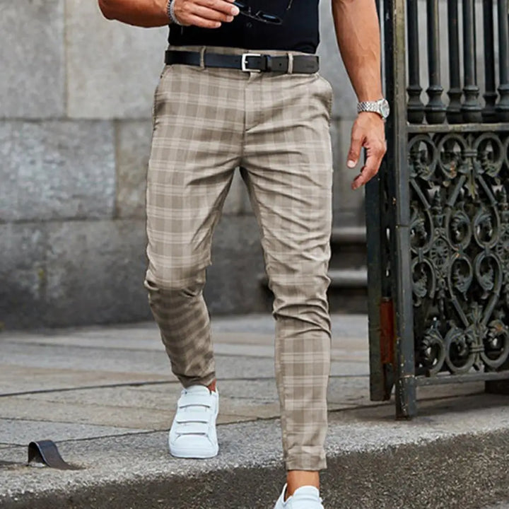 Herren Karomuster Freizeit-Hosen