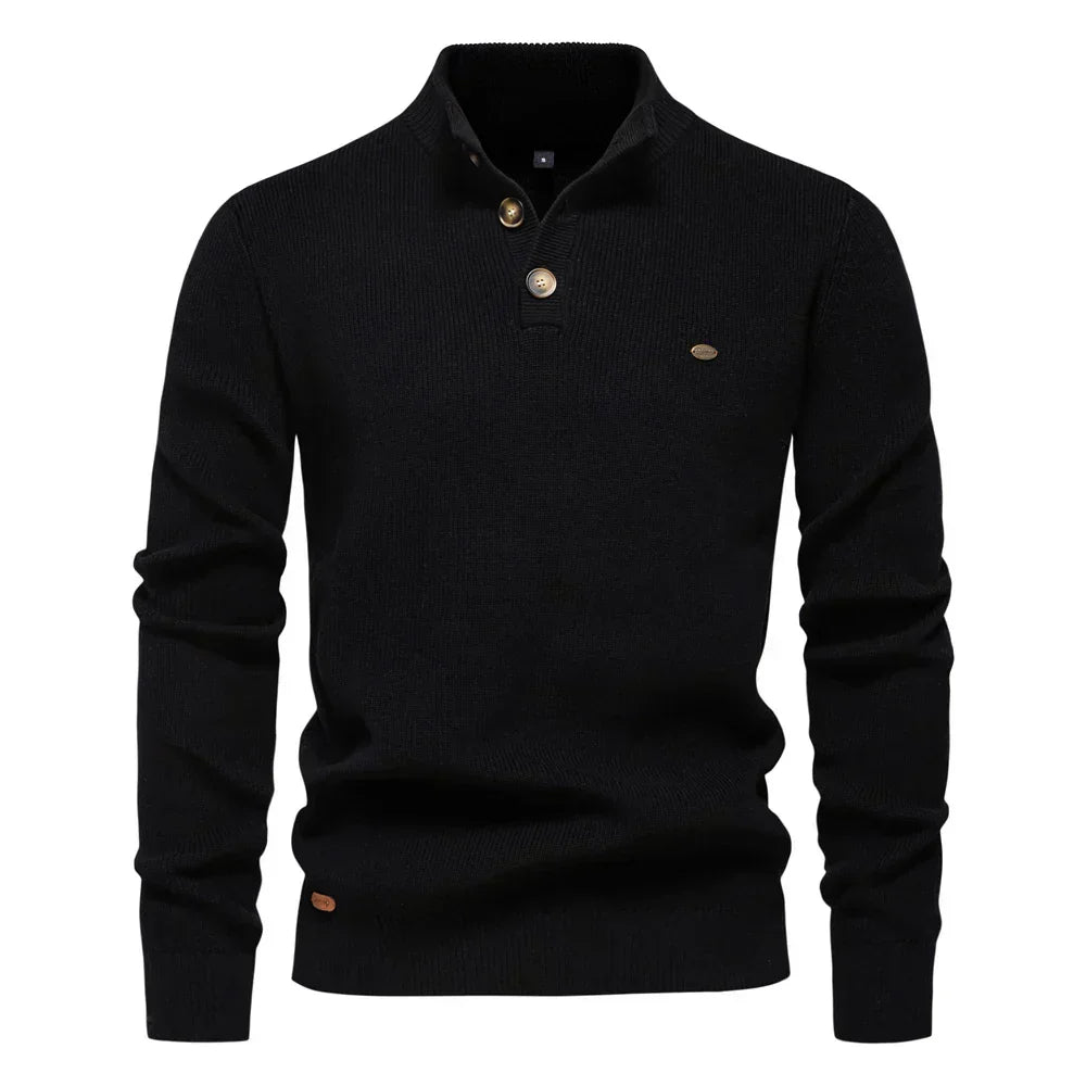 Konrad | Eleganter Herrenpullover mit Knopfdetails