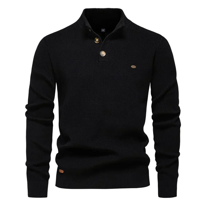 Konrad | Eleganter Herrenpullover mit Knopfdetails