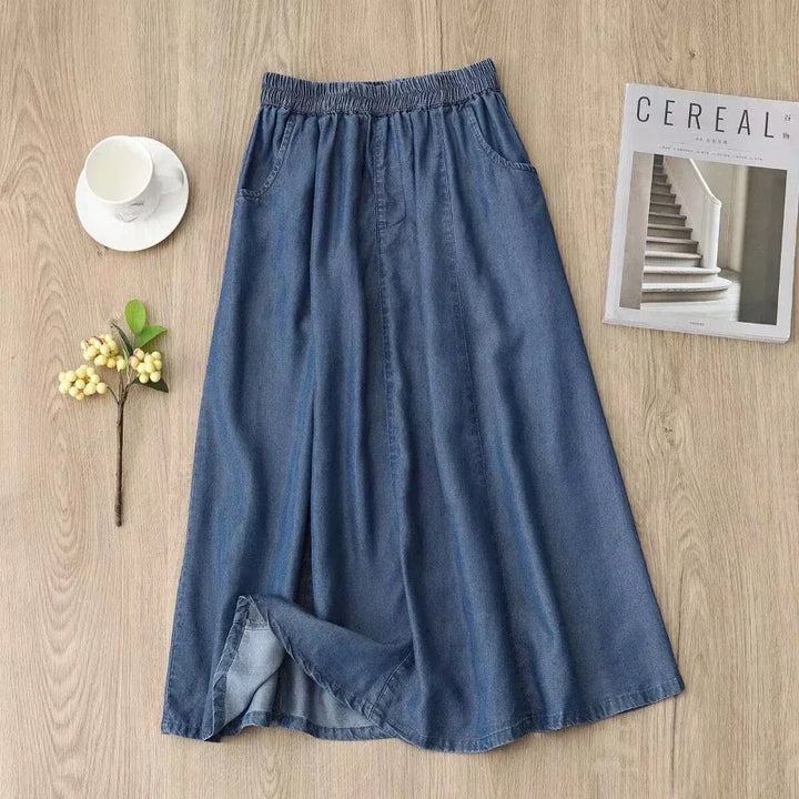 Liora Bay - Leichter Denim Midi-Rock
