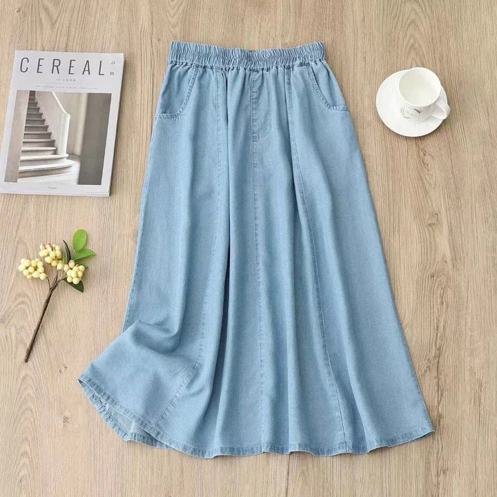 Liora Bay - Leichter Denim Midi-Rock