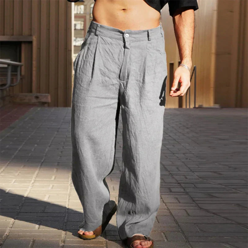 DARIO | Weite Leinenhose