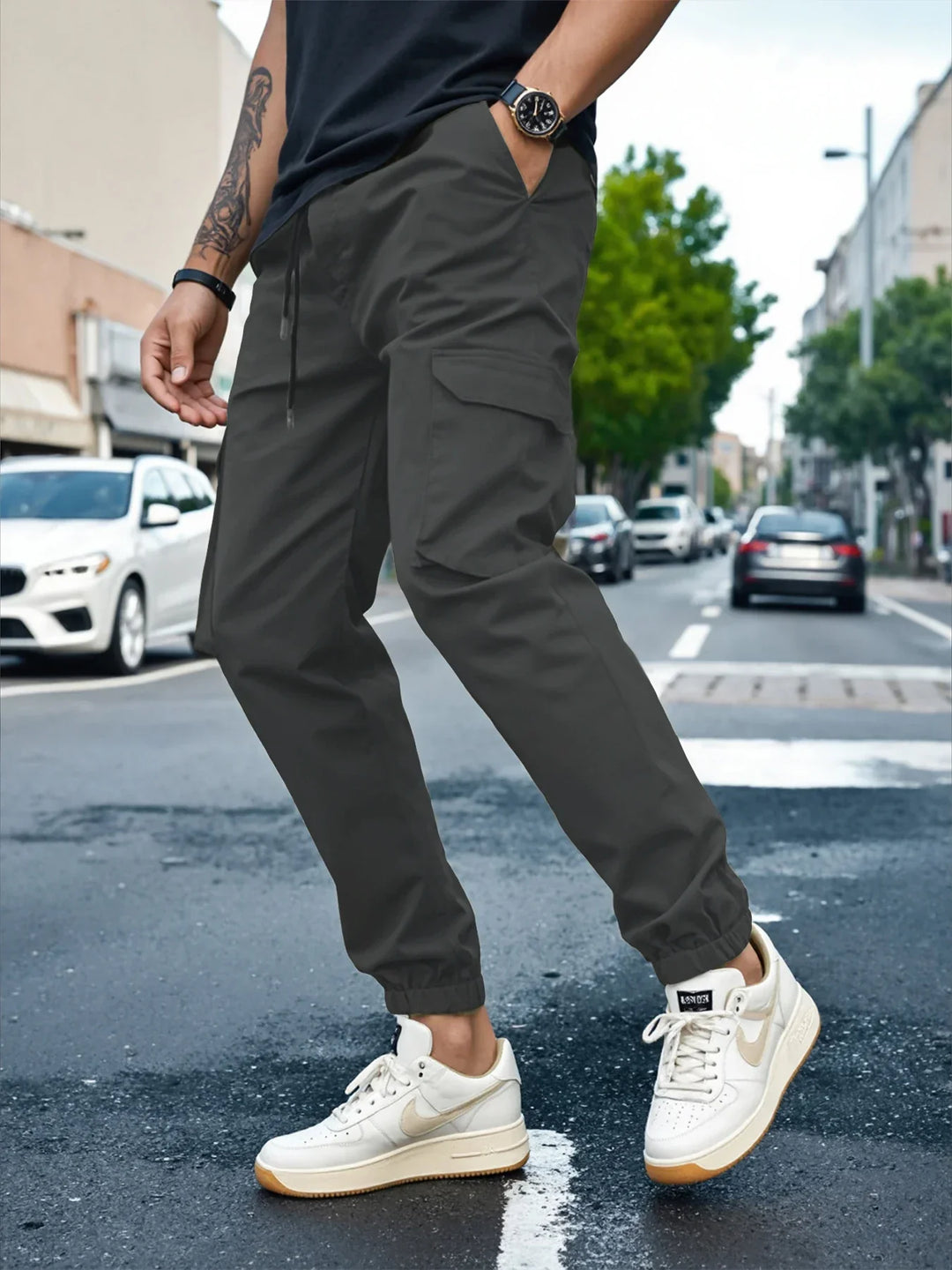 LAURENT MONACO | Herren Slim Fit Cargo-Hosen