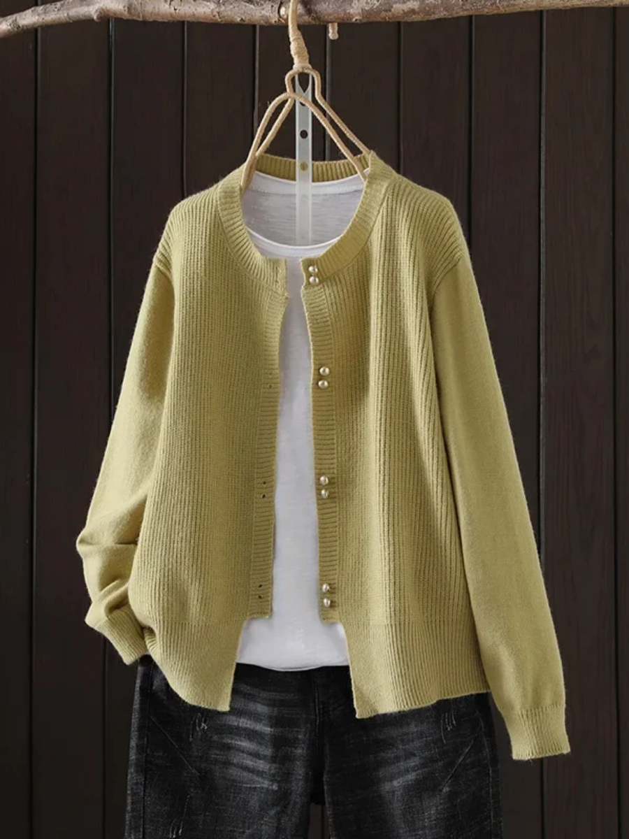 ONARA | Beaded Button Cardigan