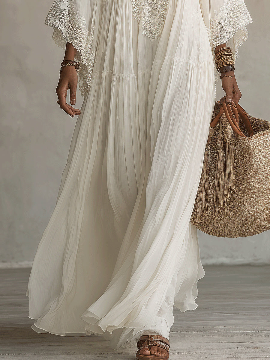 Liora™ | Bohemian-Spitzenkleid mit Bauch-optimierender Passform