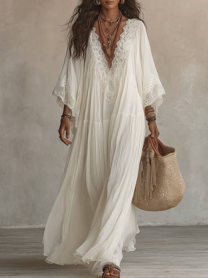 Liora™ | Bohemian-Spitzenkleid mit Bauch-optimierender Passform