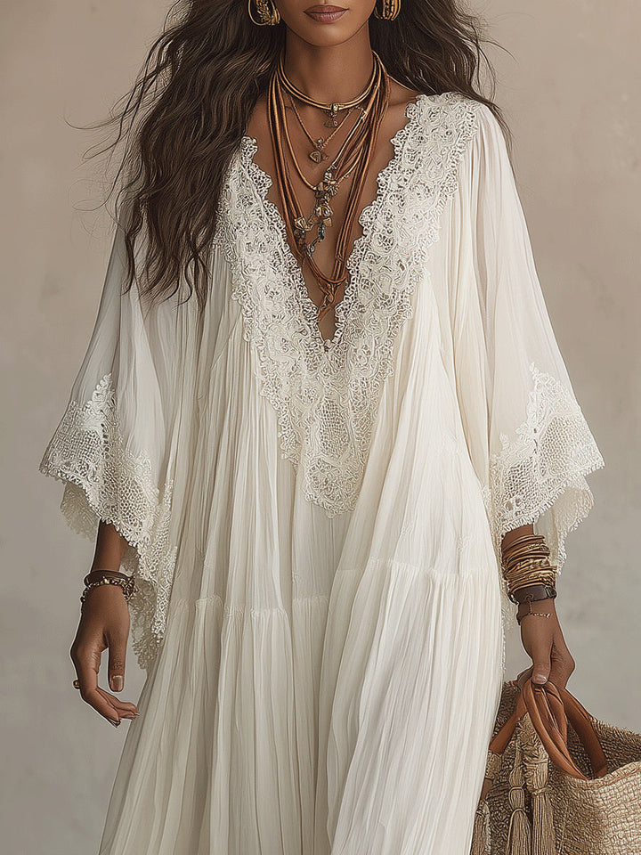 Liora™ | Bohemian-Spitzenkleid mit Bauch-optimierender Passform