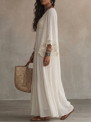 Liora™ | Bohemian-Spitzenkleid mit Bauch-optimierender Passform