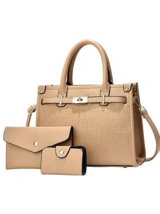 Viora │ Set von Handtaschen mit Krokodilprägung