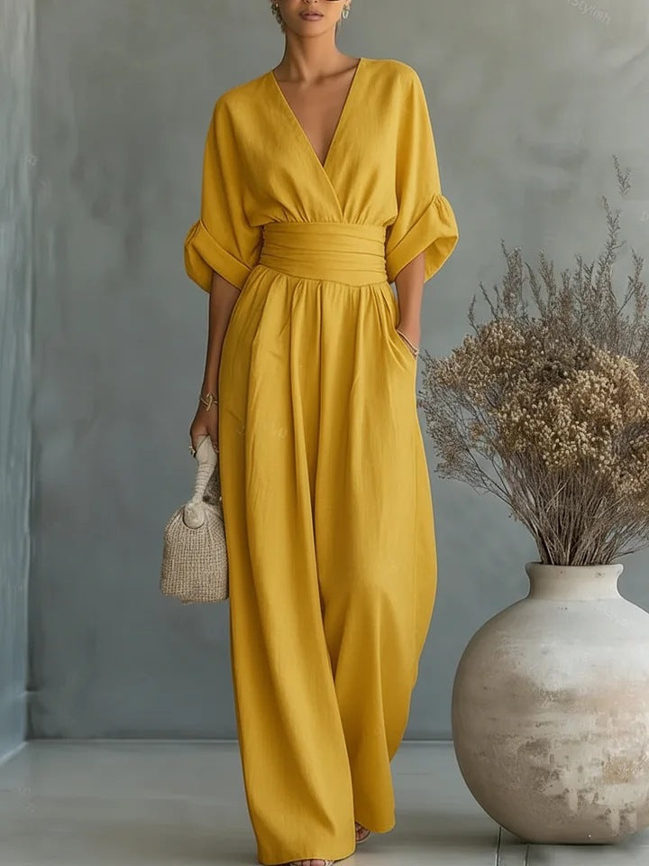 Georgina™ | Stilvoller V-Ausschnitt Jumpsuit