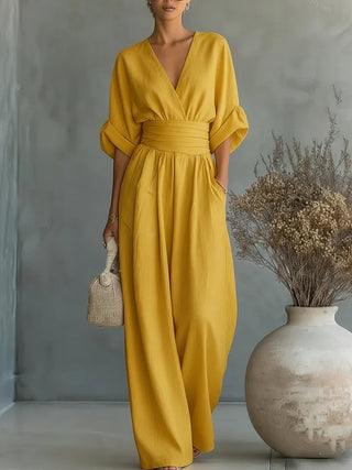 Georgina™ | Stilvoller V-Ausschnitt Jumpsuit