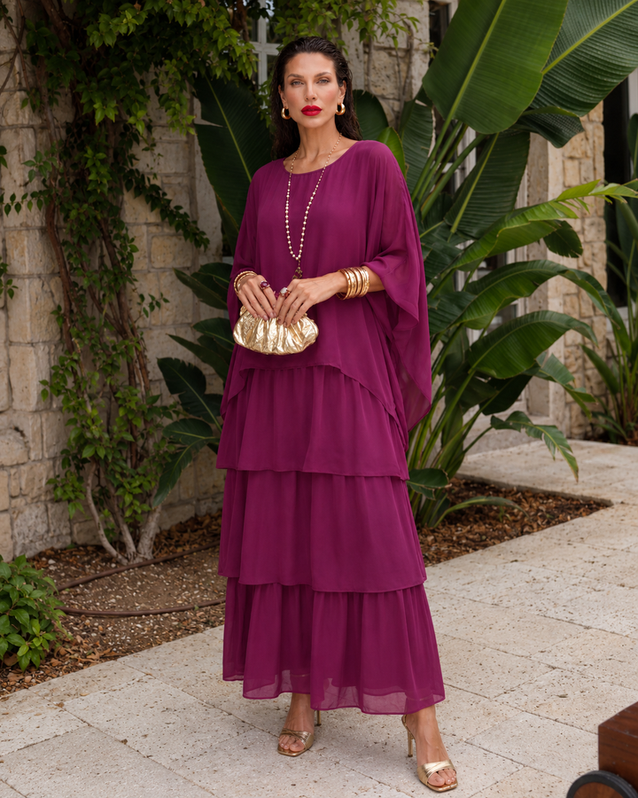 Amélie™ | Elegantes Maxikleid aus Chiffon mit Bauchbedeckung
