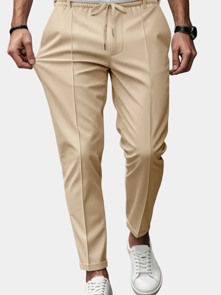 LAURENT MONACO | Herren Slim Fit Chinohose mit Kordel