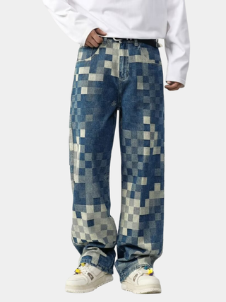 Herren Denim Jeans mit Pixel-Effekt