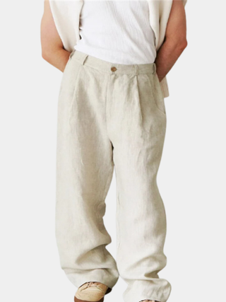 ÉTIENNE | Leinenhose mit weitem Bein