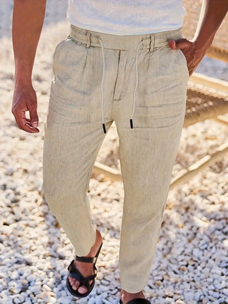 NICHOLS | Weite Leinenhose mit Kordelzug