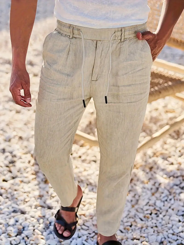 NICHOLS | Weite Leinenhose mit Kordelzug
