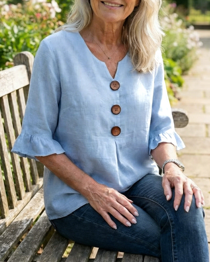 Amelie™ | Bauchbedeckende Bluse mit Knopfdetails