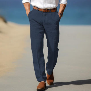 Exquisite Premium-Leinenhose mit Gürtelschlaufen